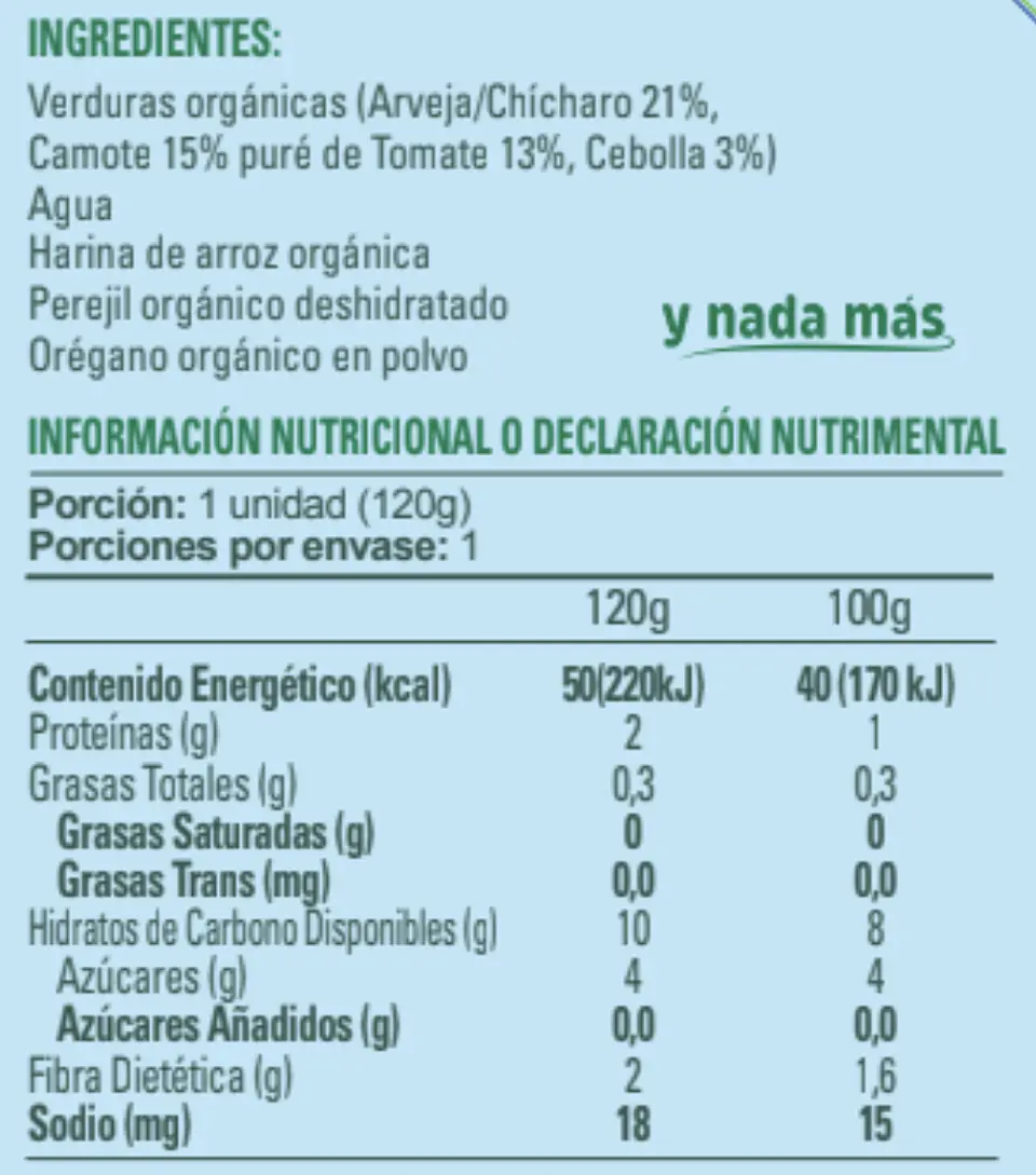 Orgánico Verduras con Arroz - 24 unds 2