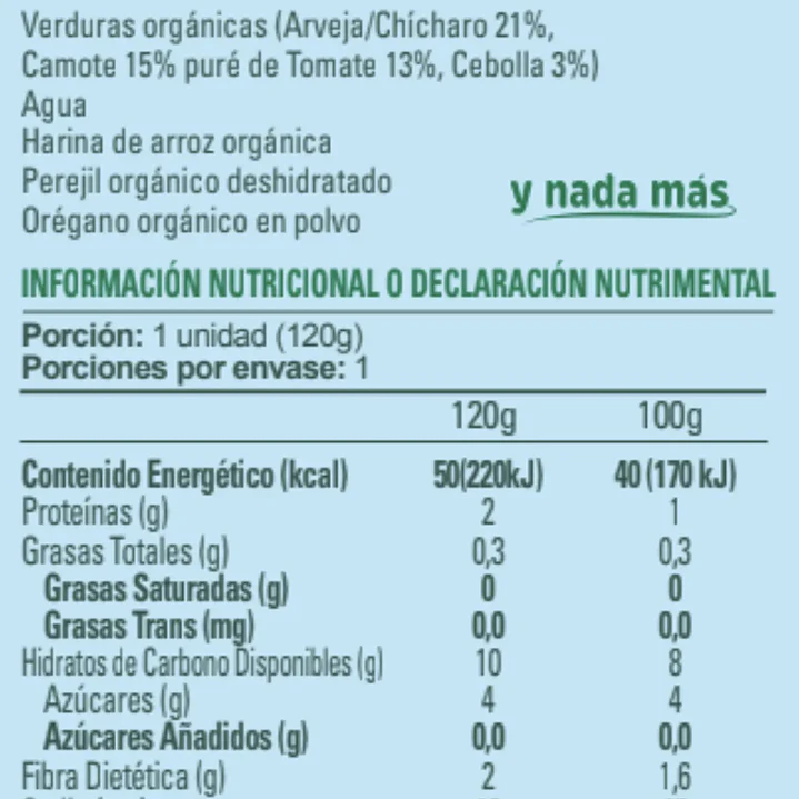 Orgánico Verduras con Arroz - 24 unds 2