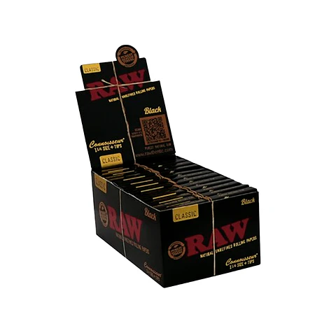 PAPELILLOS  RAW CONNOISSEUR BLACK 1 1/4