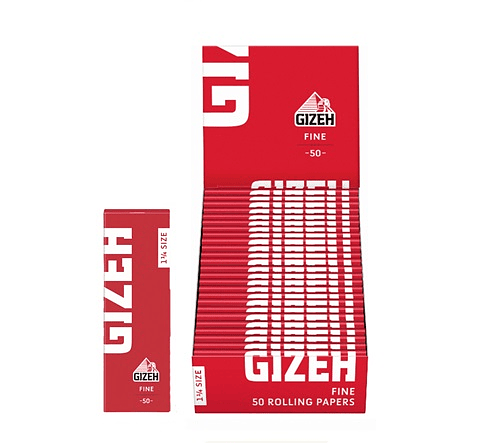 PAPELILLO GIZEH ROJO 1 1/4 FINE 25 unid. Especial para Tabaco