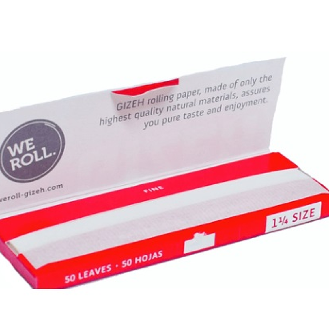 PAPELILLO GIZEH ROJO 1 1/4 FINE 25 unid. Especial para Tabaco 2