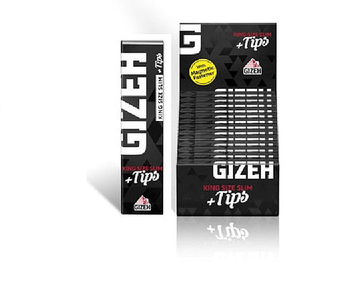 PAPELILLO GIZEH BLACK KING SIZE + TIPS  CAJA 26 unid.