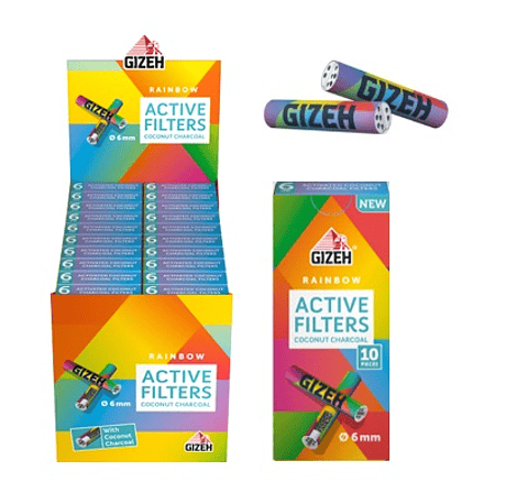 ACTIVE FILTER RAINBOW GIZEH 6MM , 10 FILTROS C/U