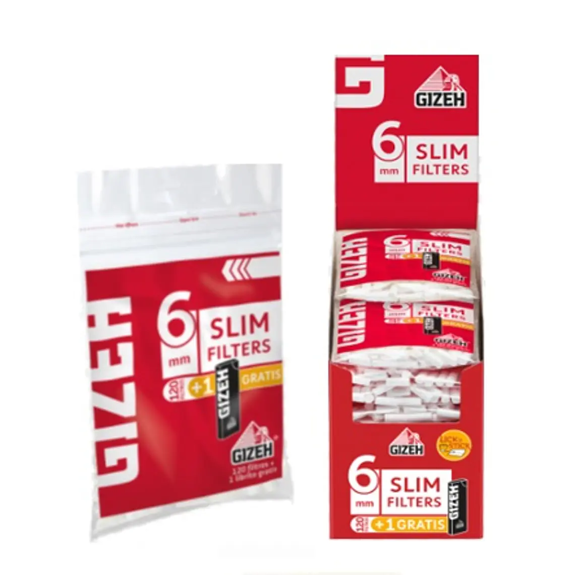 FILTRO GIZEH SLIM ROJO CON PEGAMENTO (120 + Papel Gizeh Negro N°1) 1