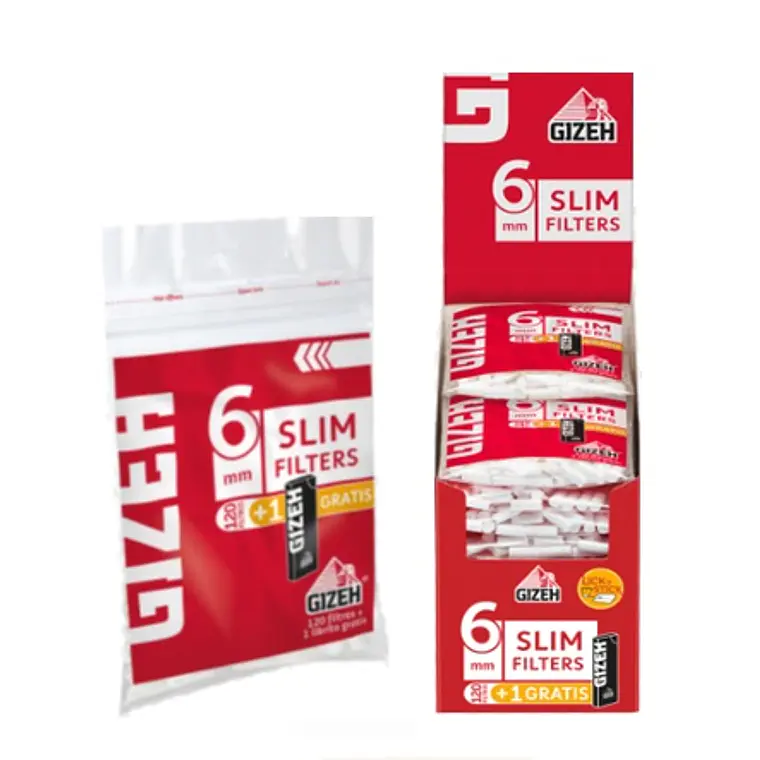 FILTRO GIZEH SLIM ROJO CON PEGAMENTO (120 + Papel Gizeh Negro N°1) 1