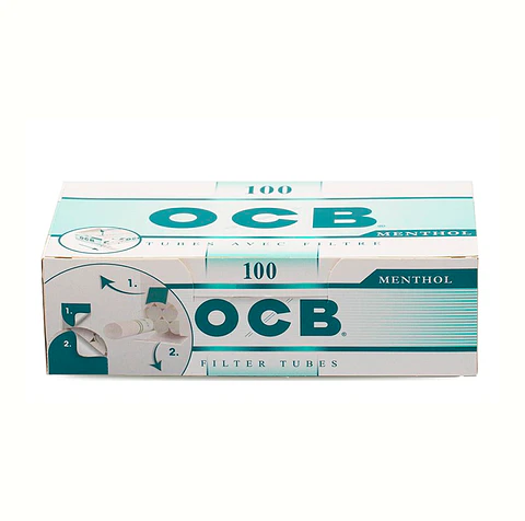 TUBO CON FILTRO OCB MENTOLADO 100 UNID.