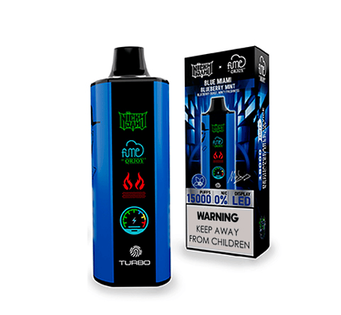 Vape Fume Nicky Jam 15.000 Puff Blue Miami (Blueberry Mint)