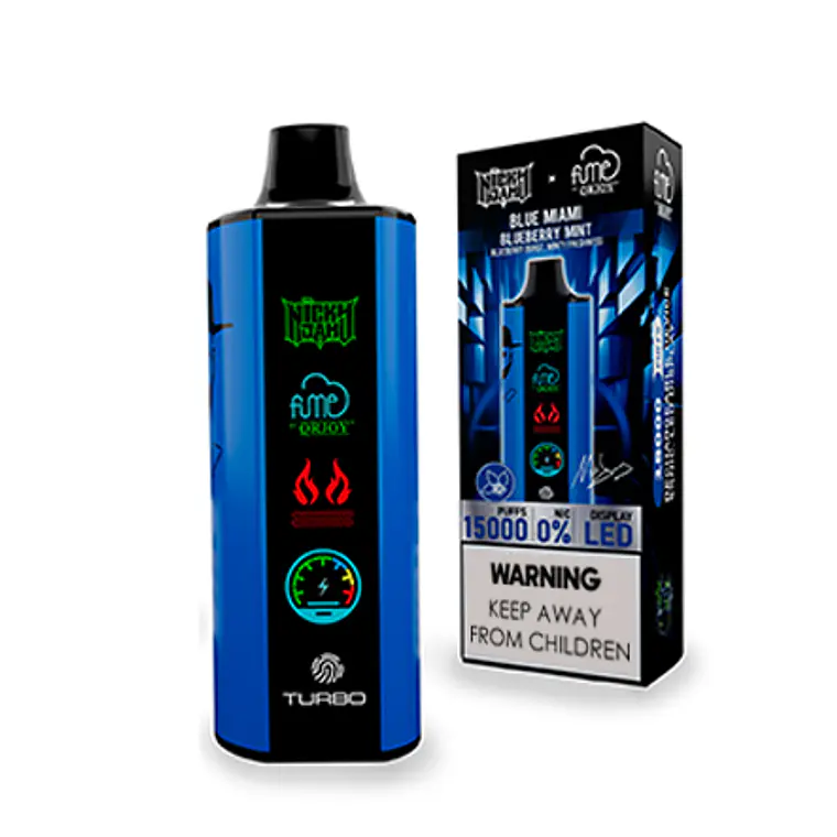 Vape Fume Nicky Jam 15.000 Puff Blue Miami (Blueberry Mint) 1