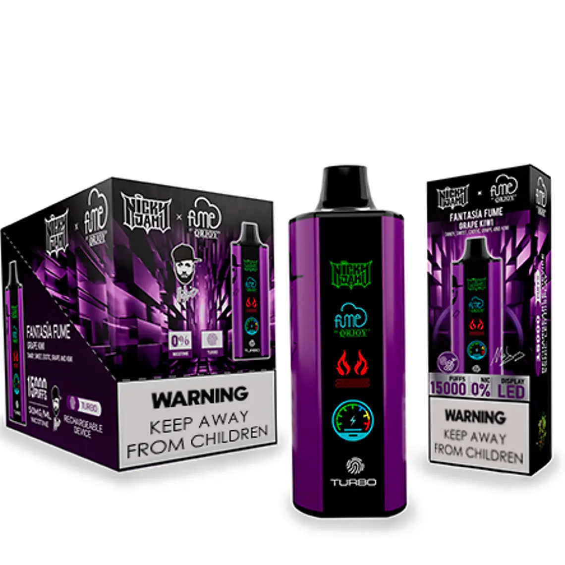 Vape Fume Niky Jam 15.000 Puff  Fantasia Fume (Grape Kiwi) 3