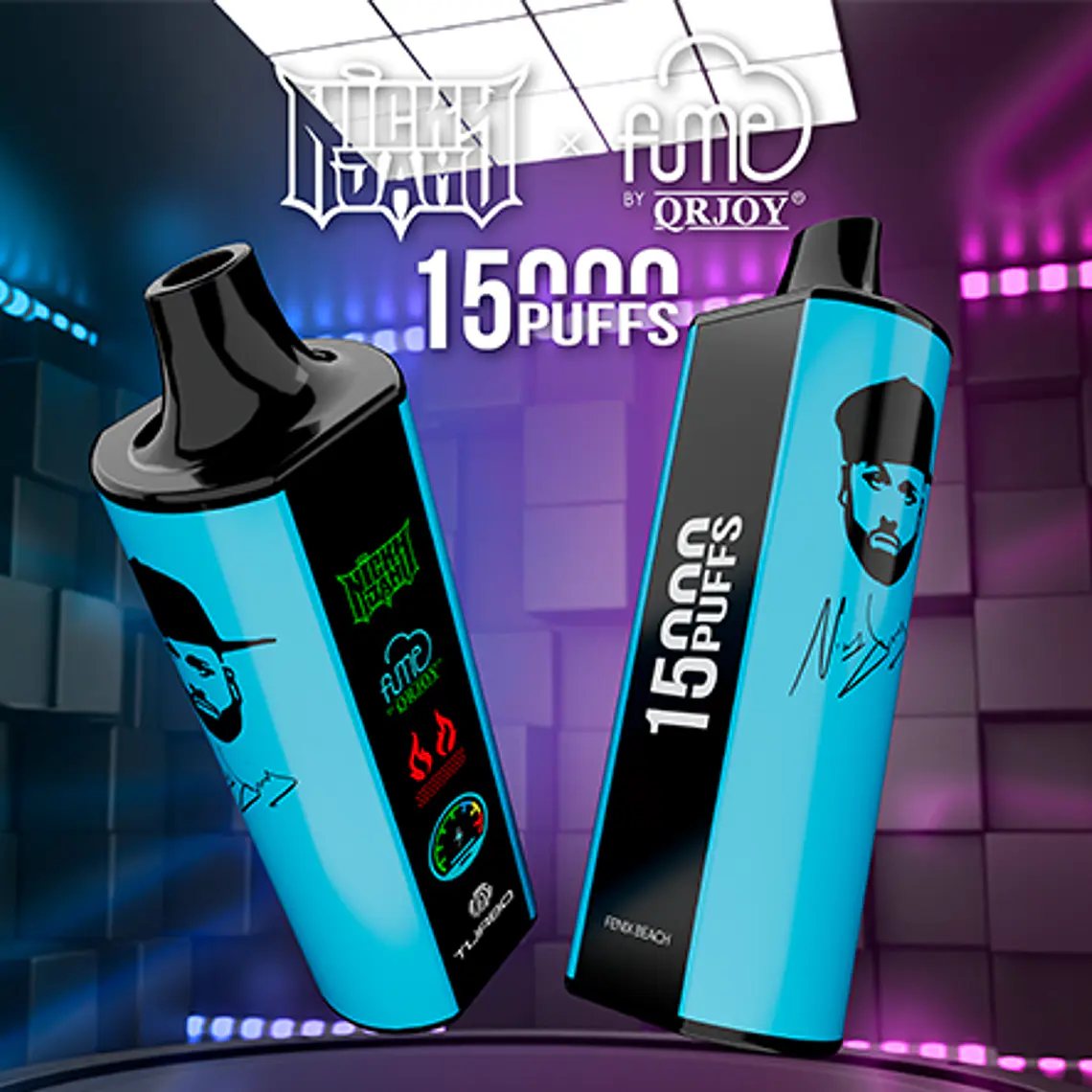 Vape Fume Nicky Jam 15.000 Puff  Fenix Beach (Blueberry Coconut) 3