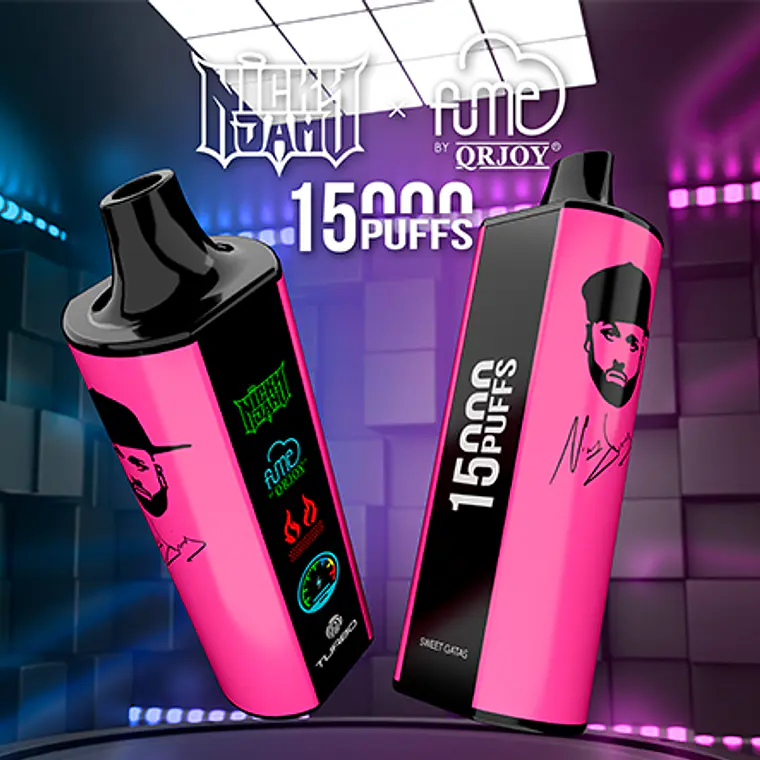 Vape Fume Nicky Jam 15.000 Puff  Sweet Gatas (Strawberry, banana) 3
