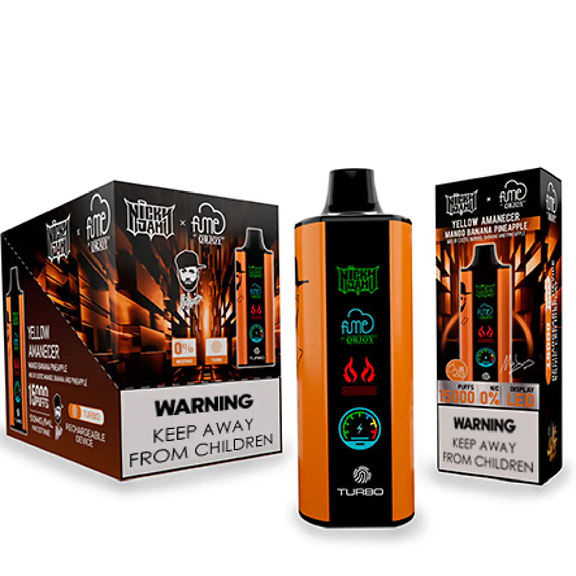 Vape Fume Nicky Jam 15.000 Puff  Yellow Amanecer (Mango, Banana, Pineapple) 3