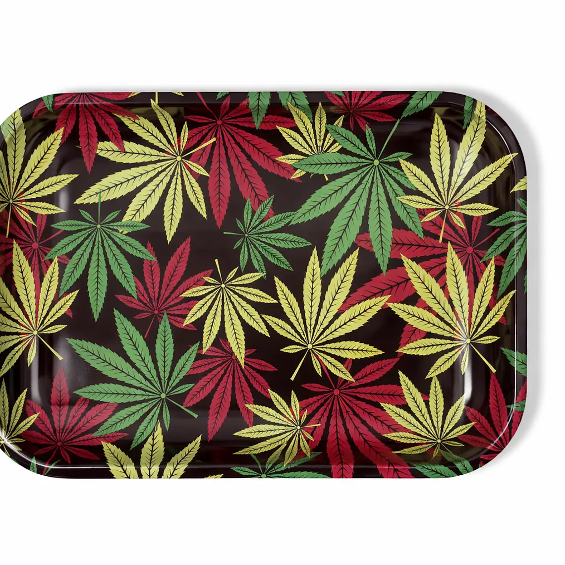 BANDEJA METALICA DISSEÑO HOJAS 29 * 19 cm. 1