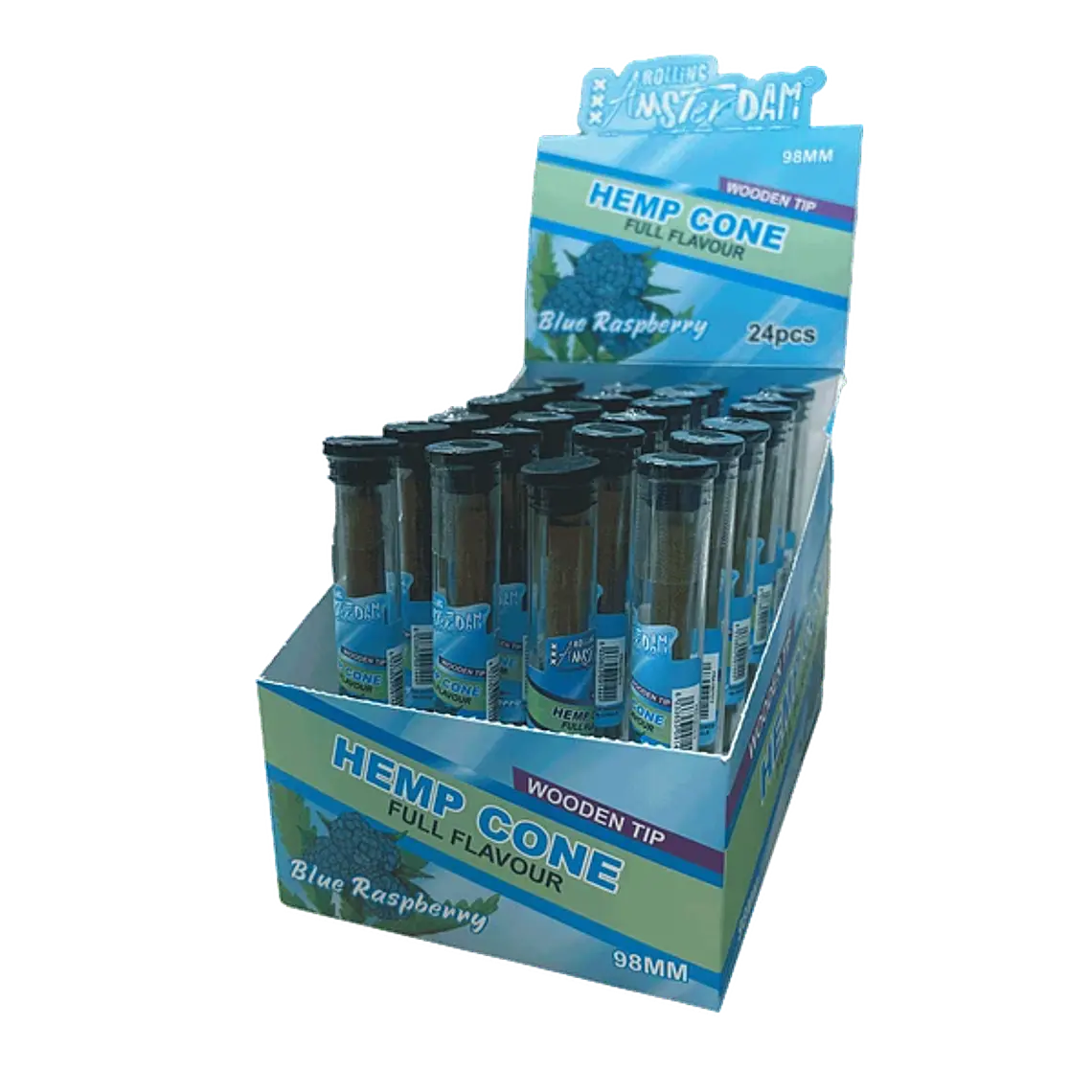 Hemp Cone Frambuesa Azul con Boquilla de Madera 1