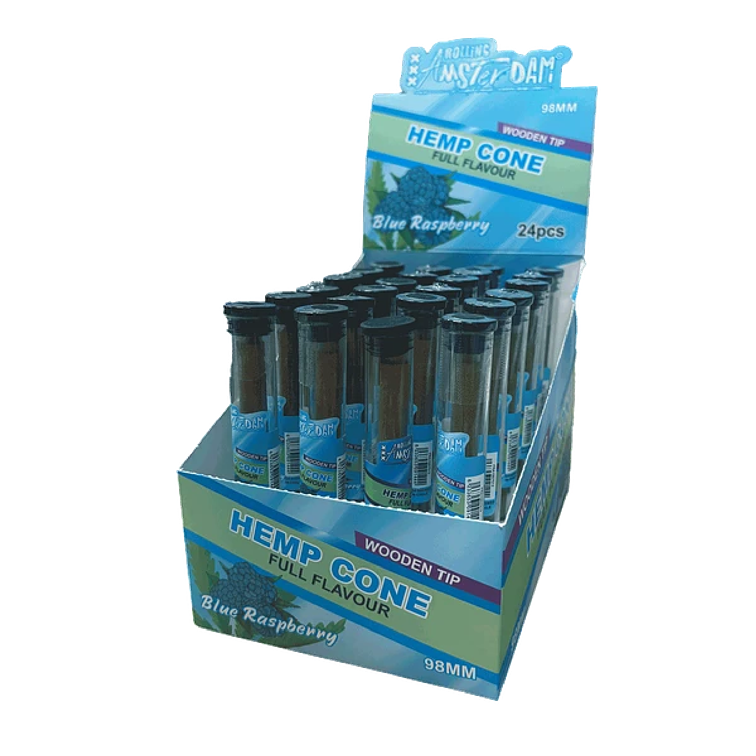 Hemp Cone Frambuesa Azul con Boquilla de Madera