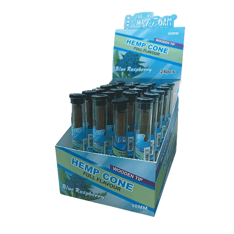Hemp Cone Frambuesa Azul con Boquilla de Madera 1