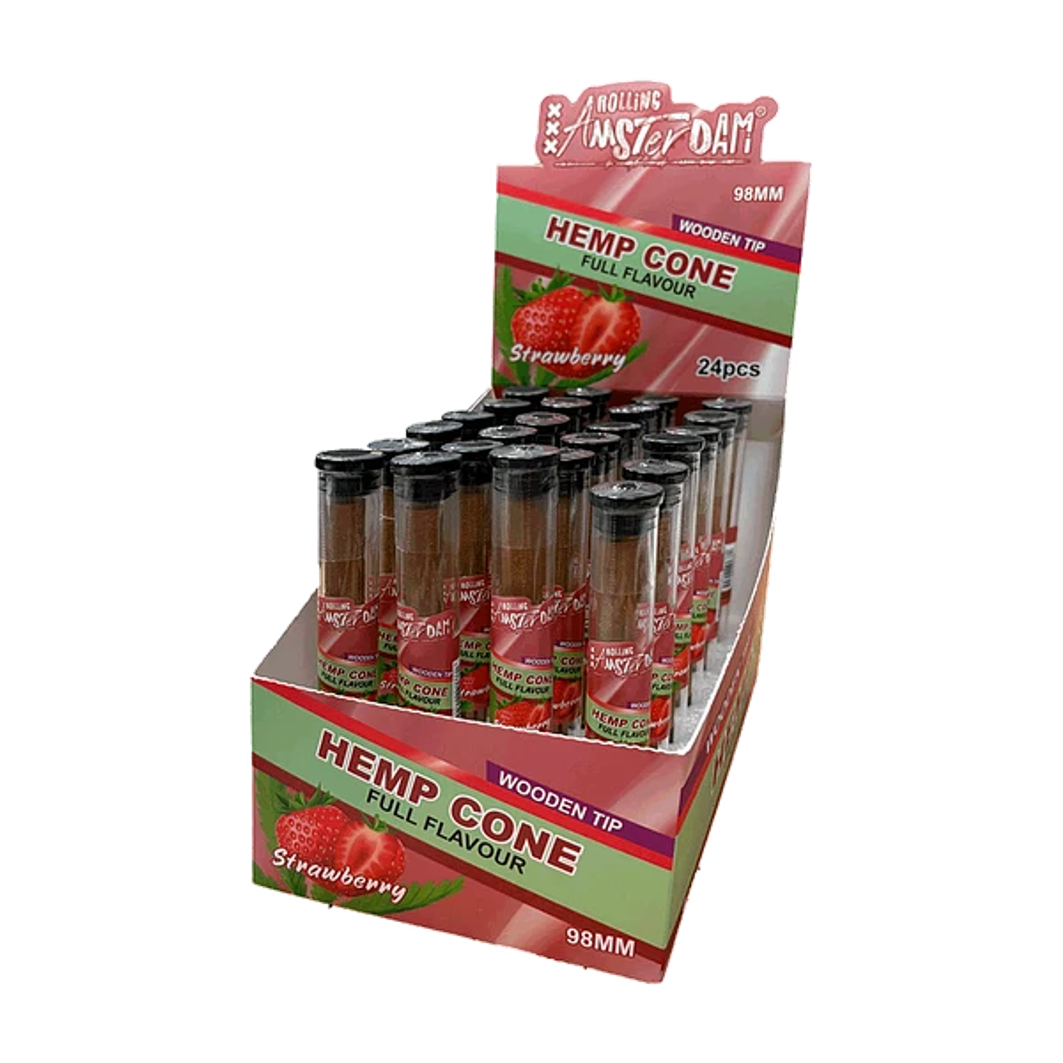 Hemp Cone Frutilla con Boquilla de Madera