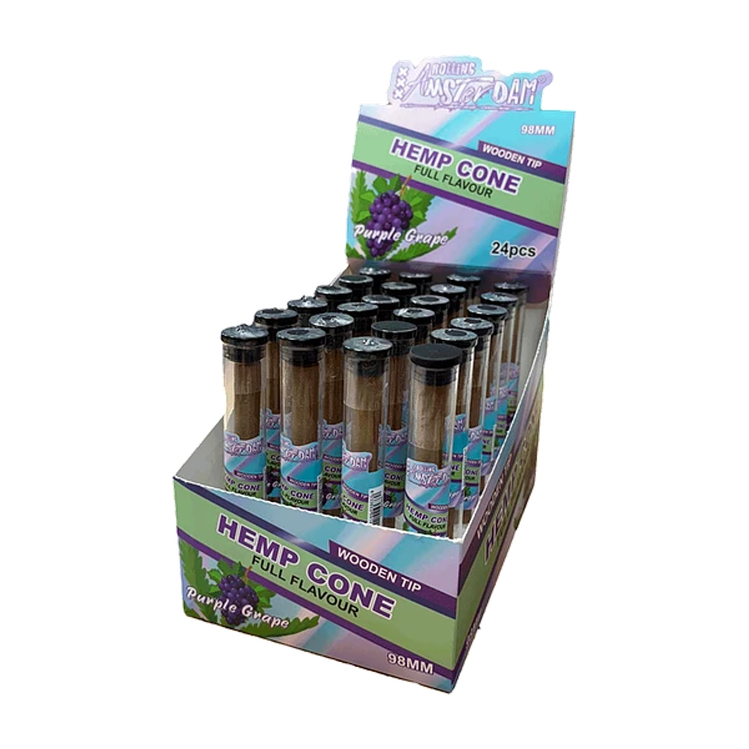 Hemp Cone Uva Morada con Boquilla de Madera