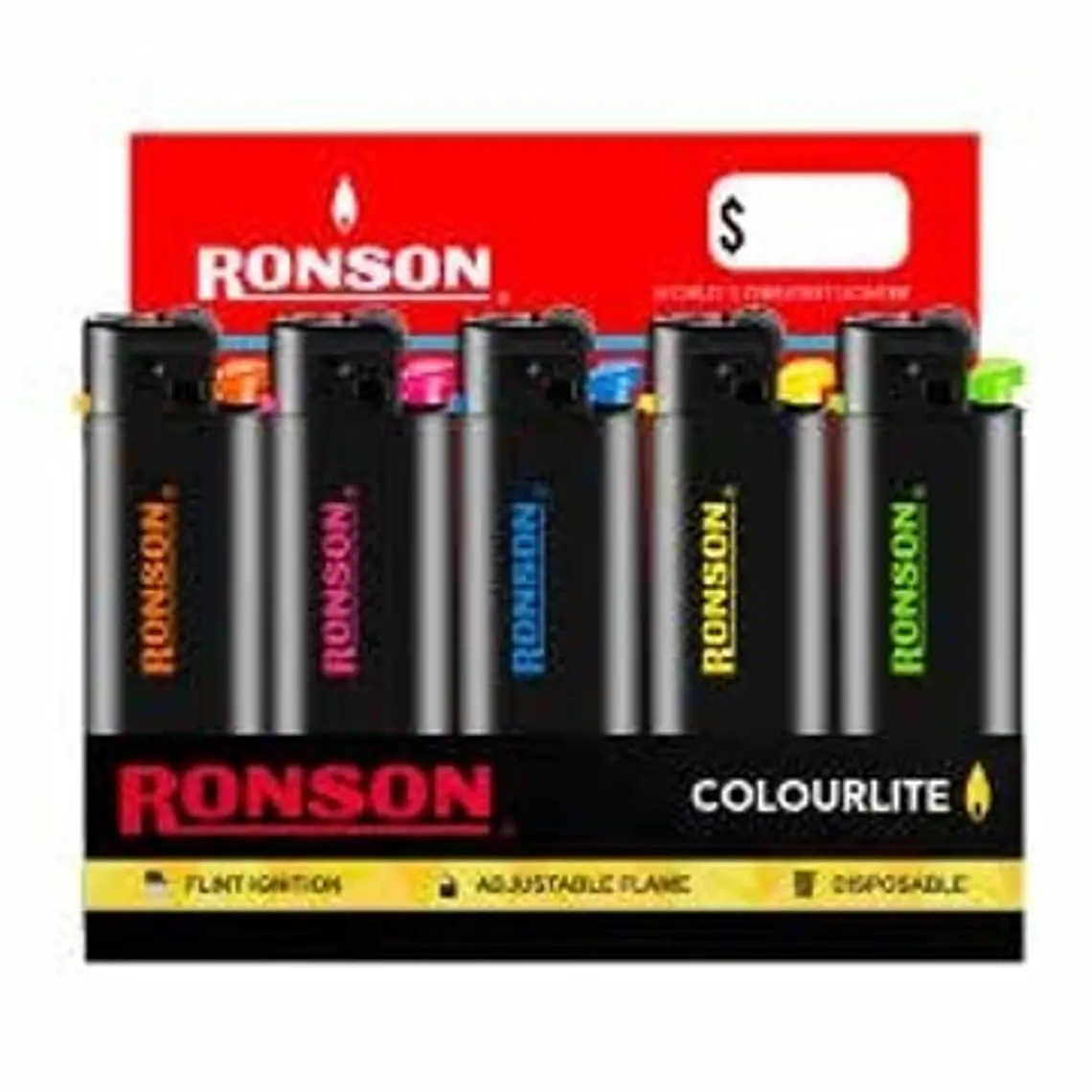ENCENDEDOR RONSON COLOURLITE BLACK  1