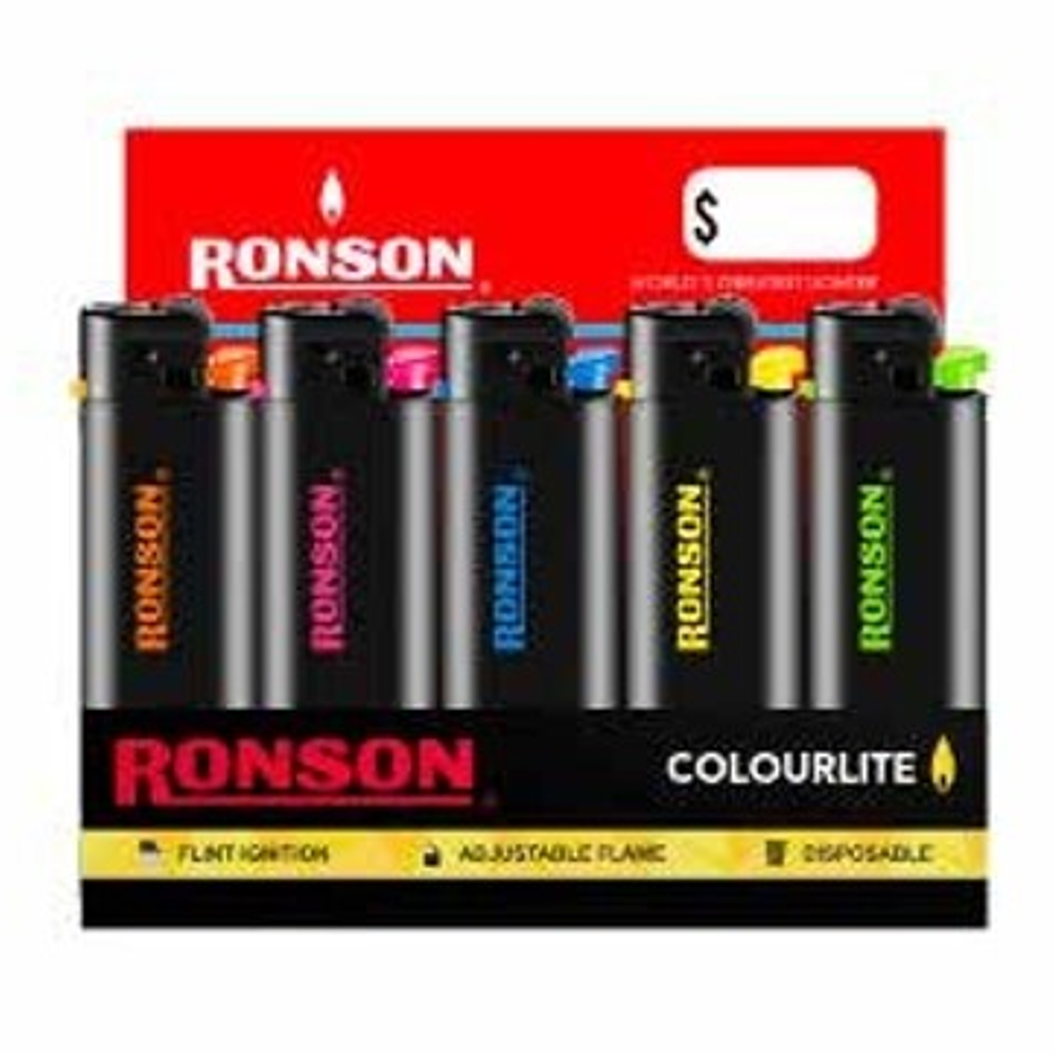 ENCENDEDOR RONSON COLOURLITE BLACK  1