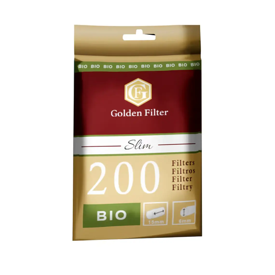 Filtros Slim Bio Golden Filter - 200 unid 1