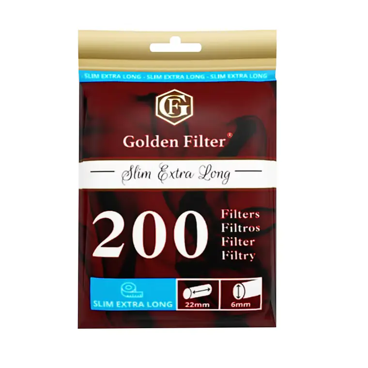Filtros Slim Extra Long Golden Filter - 200 unid 1
