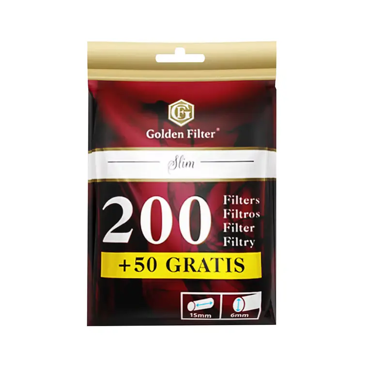 Filtros Slim Golden Filter - 250 unid 1