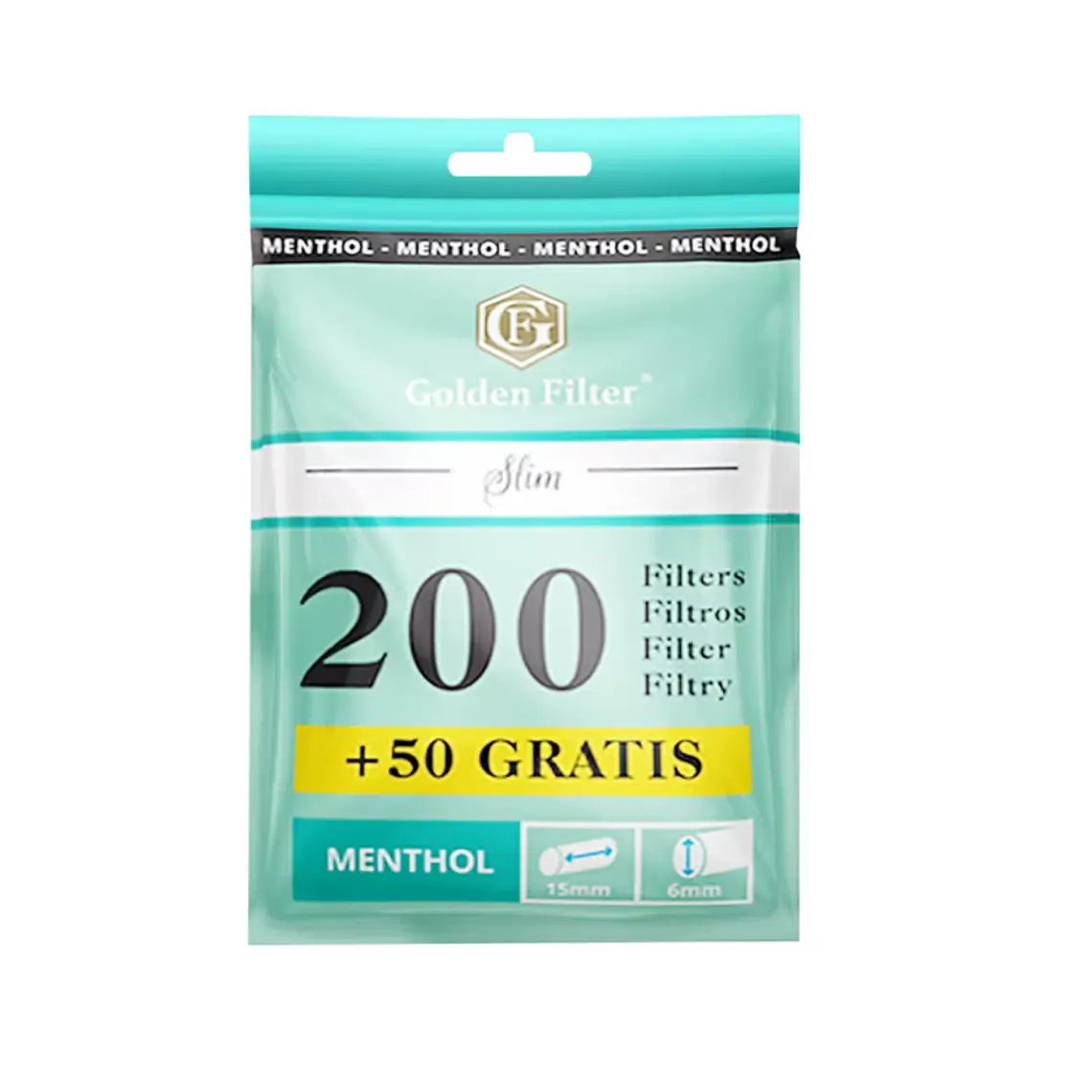Filtros Menthol Golden Filter 250 unid 1