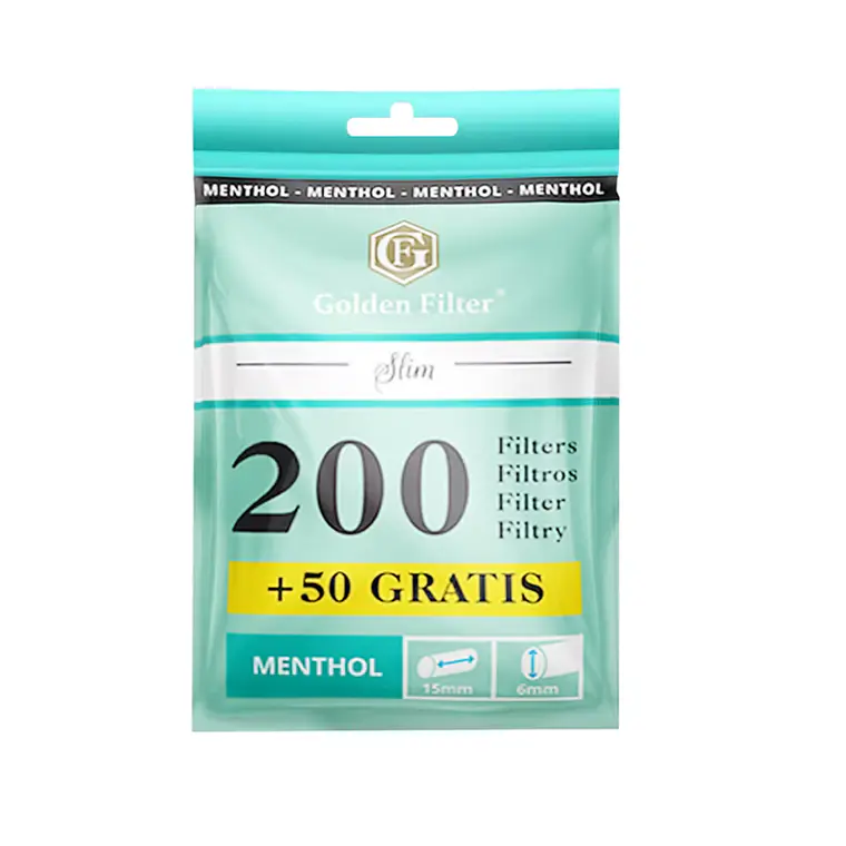 Filtros Menthol Golden Filter 250 unid 1