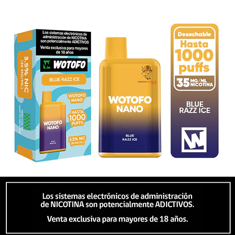 Wotofo Nano 1000 Puffs – Blue Razz Ice