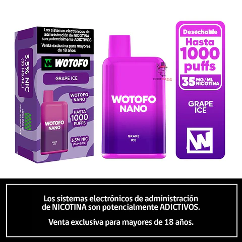 Wotofo Nano 1000 Puffs – Grape Ice