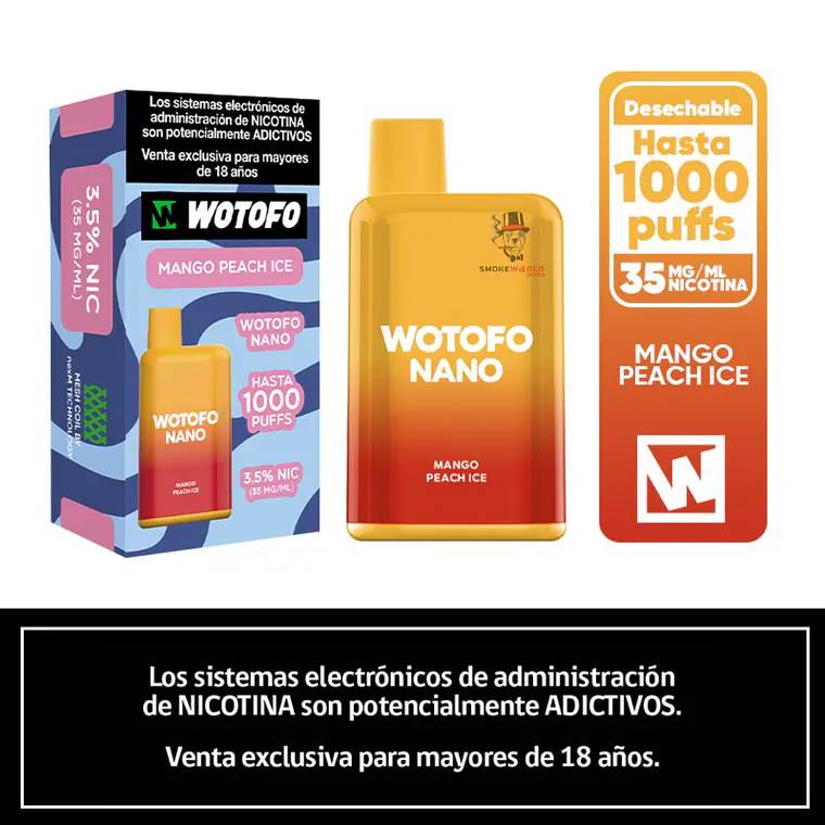 Wotofo Nano 1000 Puffs – Mango Peach Ice 1