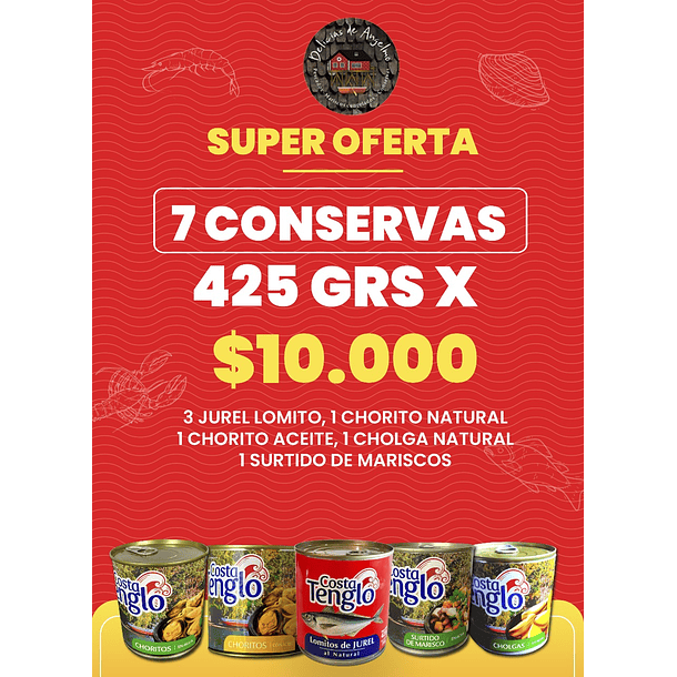 Mix de 7 conservas 425 g- Costa Tenglo ★★★★★ 