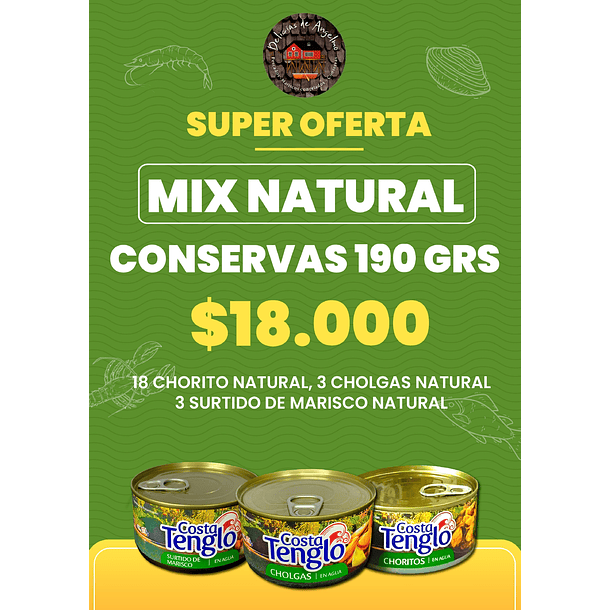 Mix de 24 conservas 190 g- Costa Tenglo ★★★★★ 
