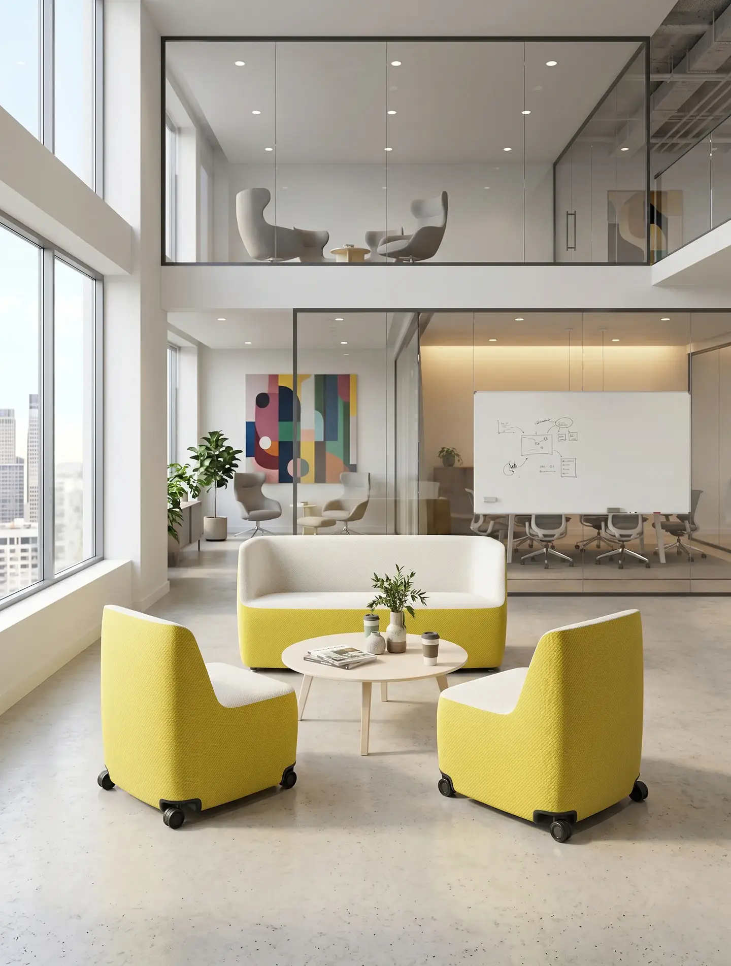 Sillón Modular con Ruedas BS015 - Línea Colaborativa 2