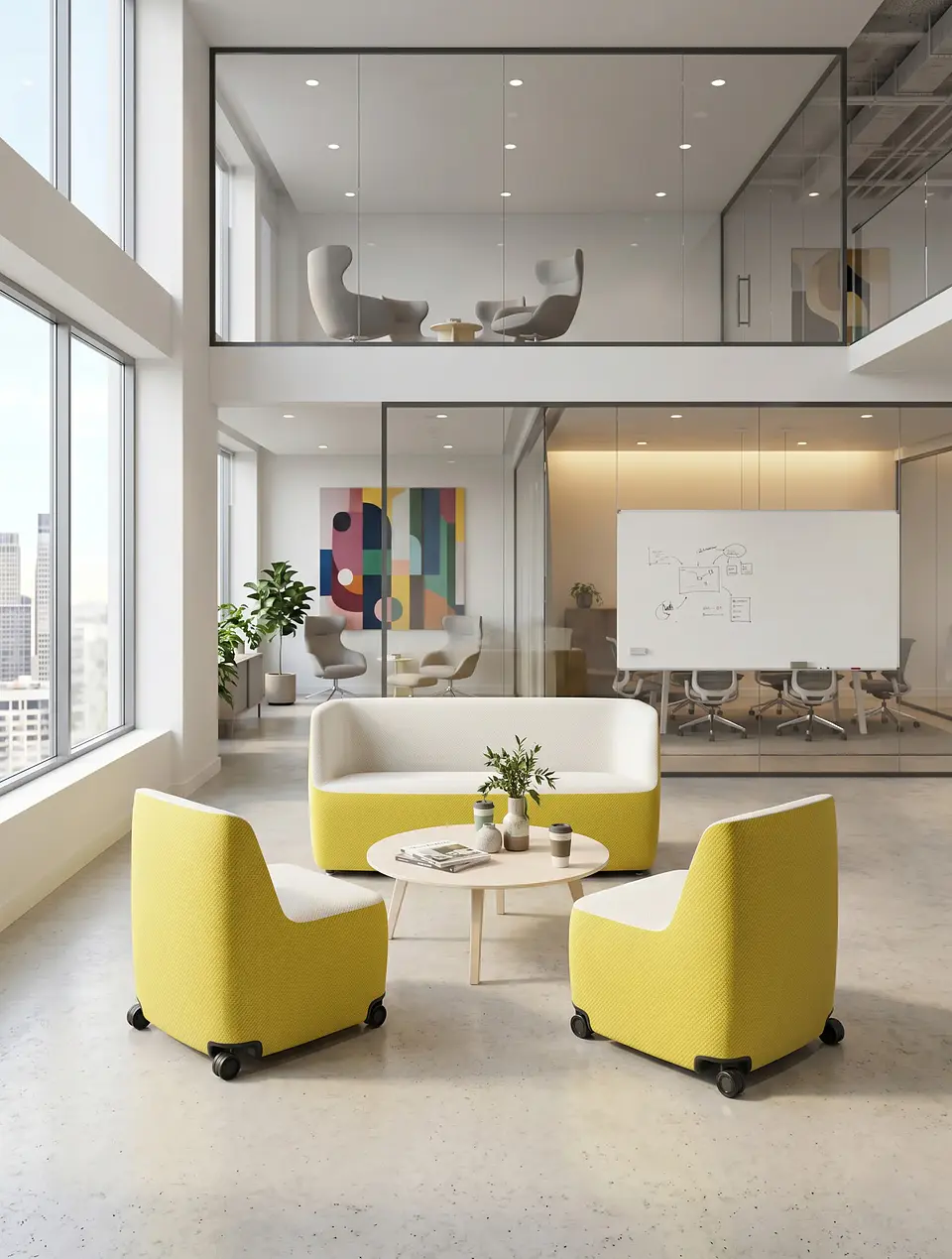 Sillón Modular con Ruedas BS015 - Línea Colaborativa 2