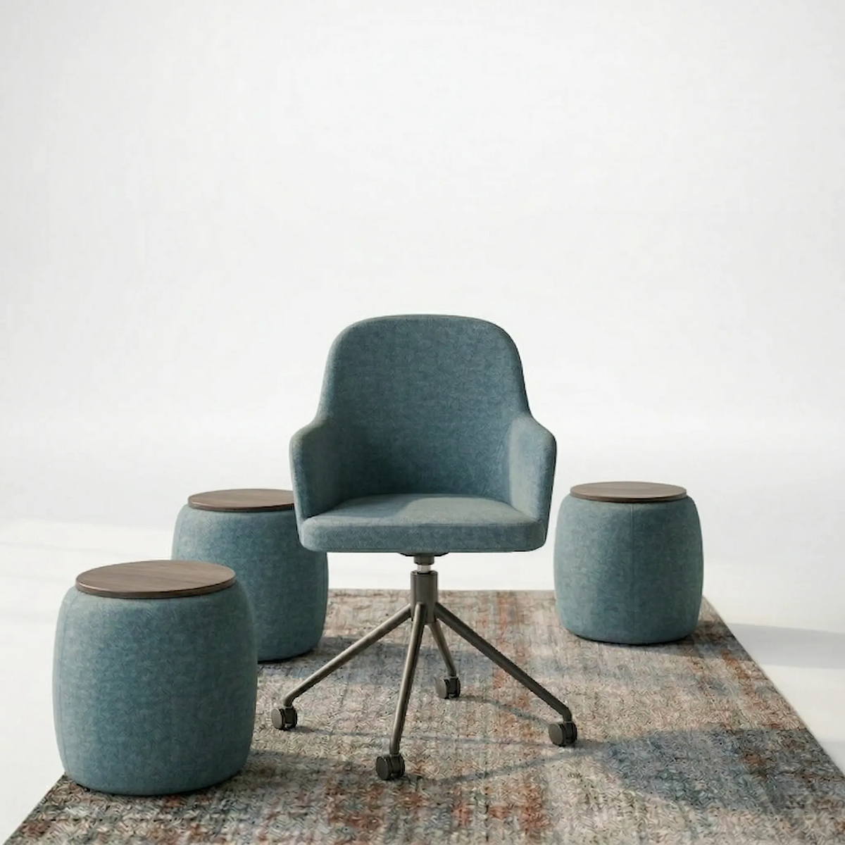 Combina la sillas con puff