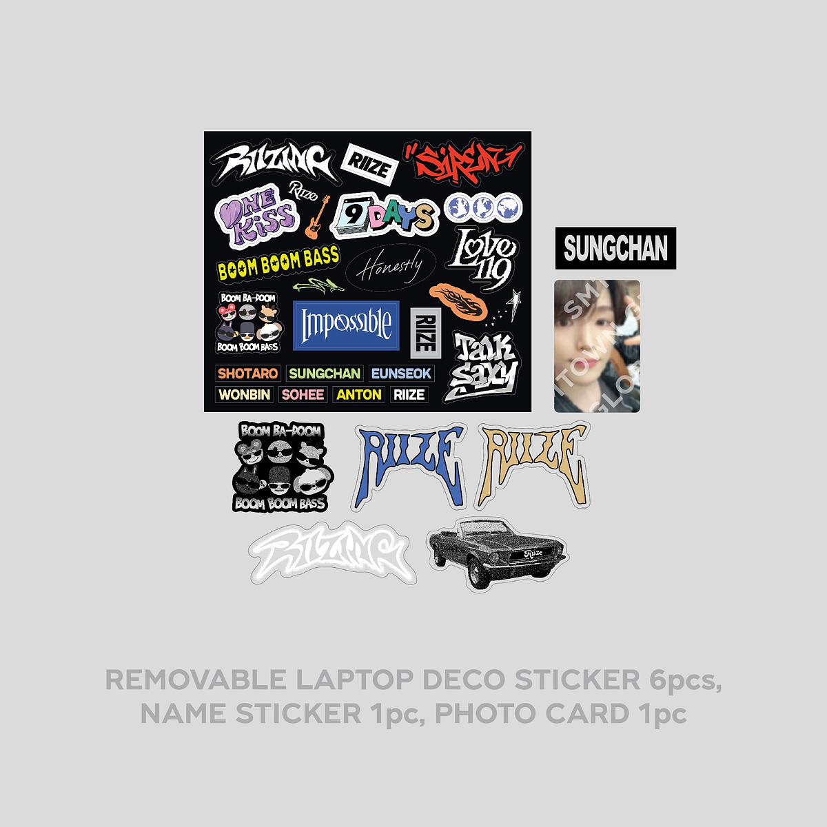 REMOVABLE LAPTOP DECO STICKER SET - RIIZE 'RIIZING - The 1st Mini Album' MD 2