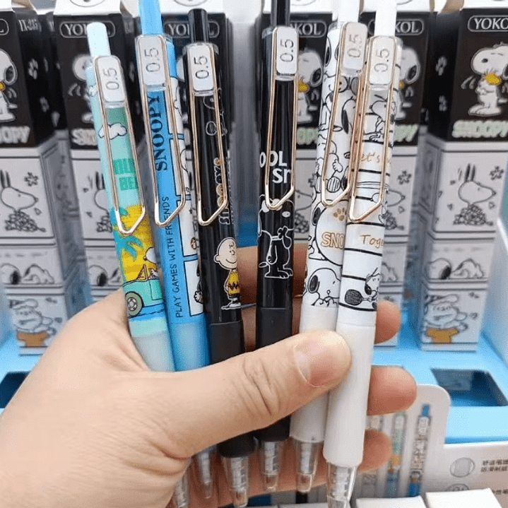 Lápices tinta gel 0.5 color negro Snoopy  2