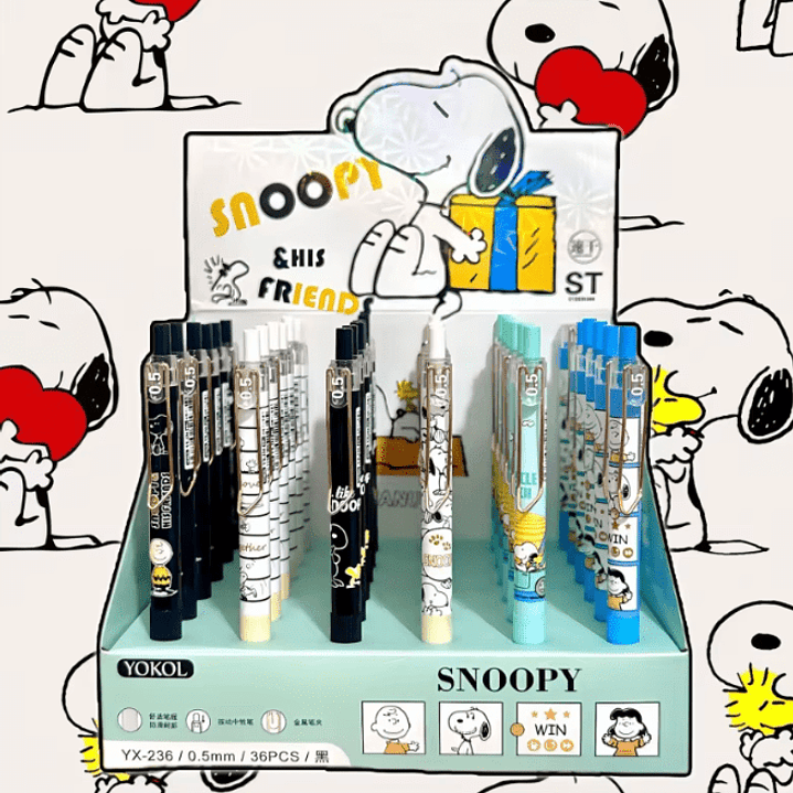 Lápices tinta gel 0.5 color negro Snoopy  1