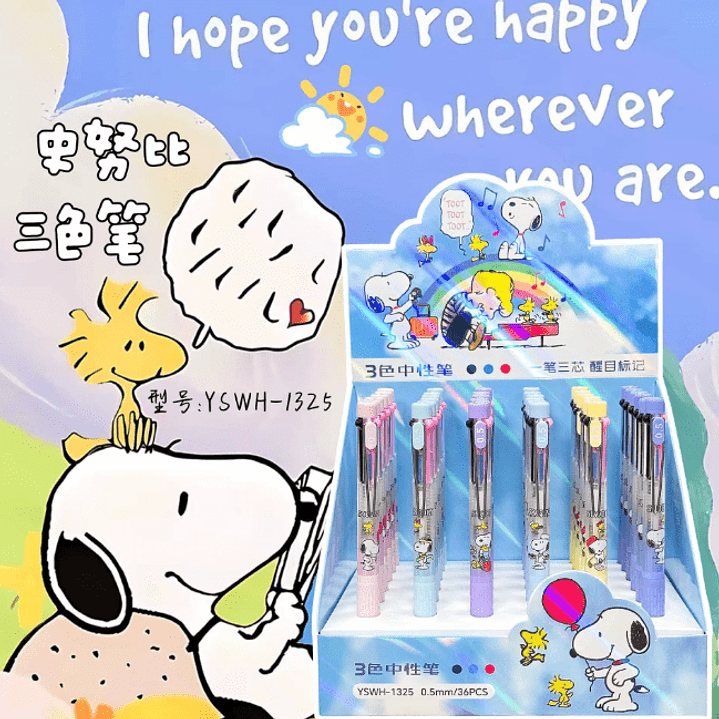 Lápiz 3 colores Snoopy 4