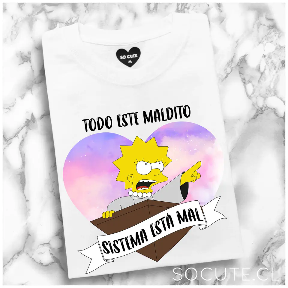 POLERA LISA SIMPSON MALDITO SISTEMA 1