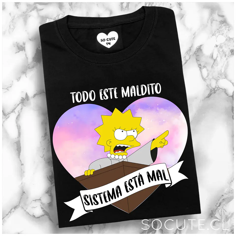 POLERA LISA SIMPSON MALDITO SISTEMA 2