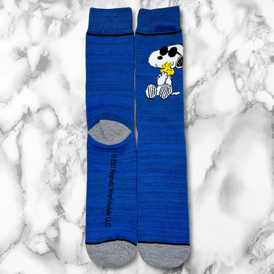 CALCETIN LARGO SNOOPY LENTES AZUL 1