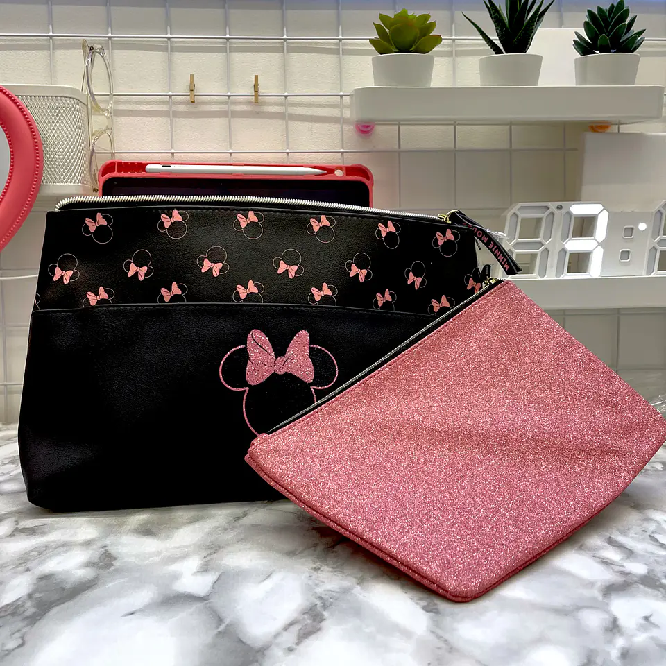COSMETIQUERO + ESTUCHE MINNIE GLITTER 1
