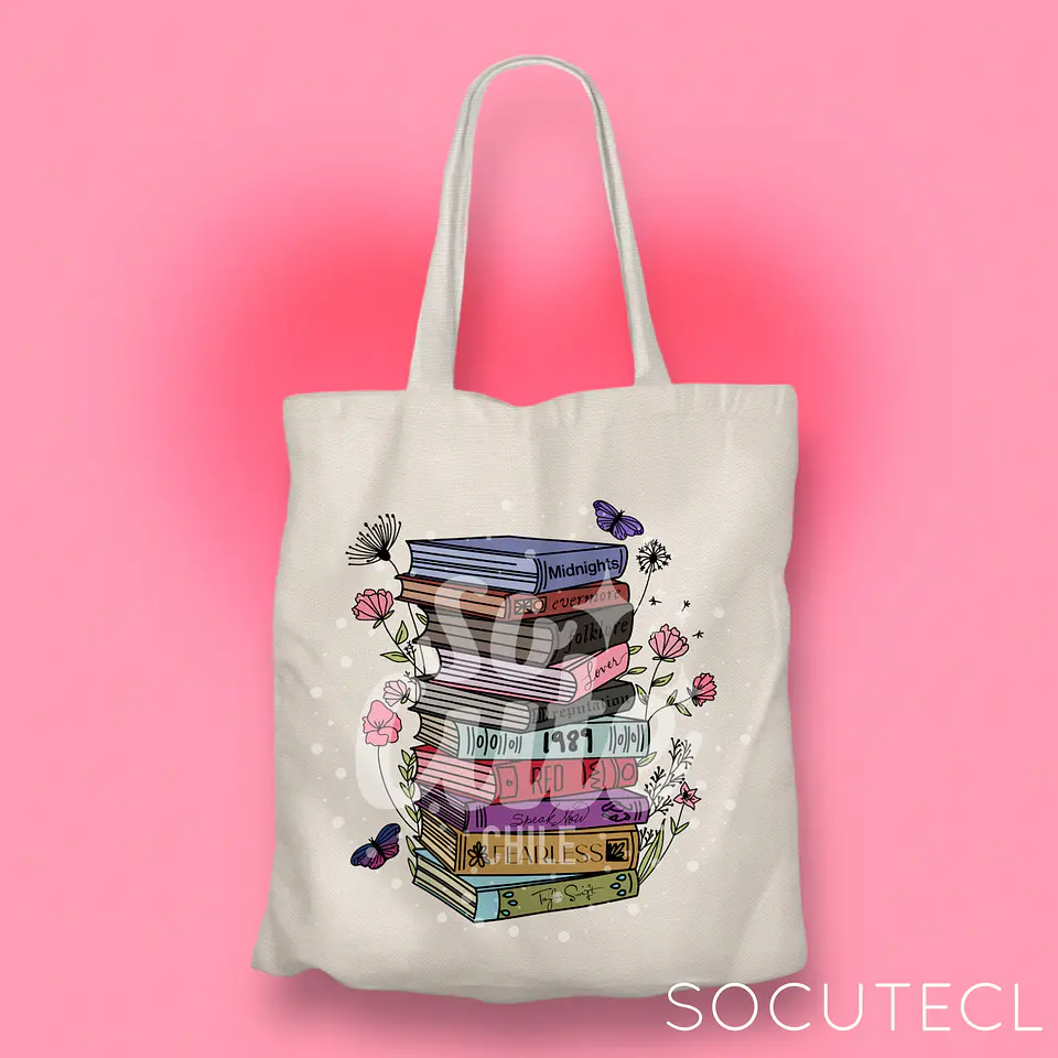 TOTE BAG TAYLOR SWIFT ALBUM BOOKS COLORES 3