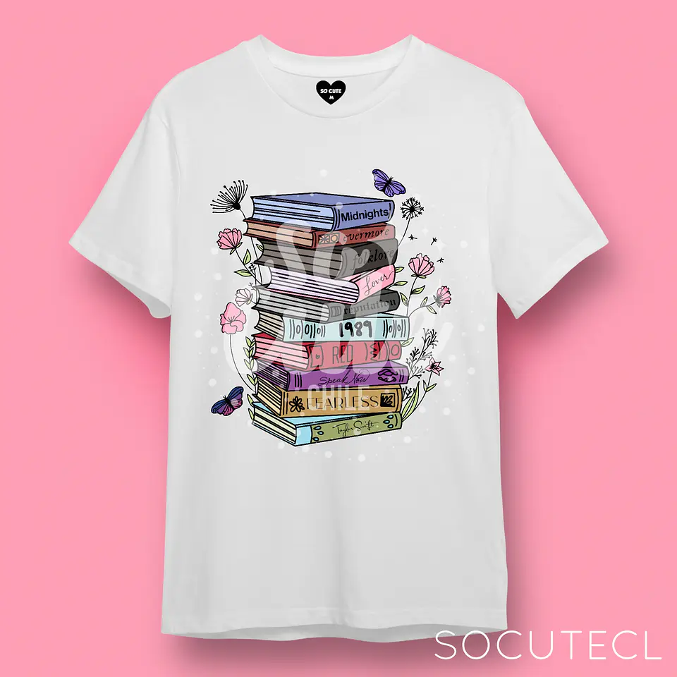 POLERA TAYLOR SWIFT TAYLOR ALBUM BOOKS COLORES  3