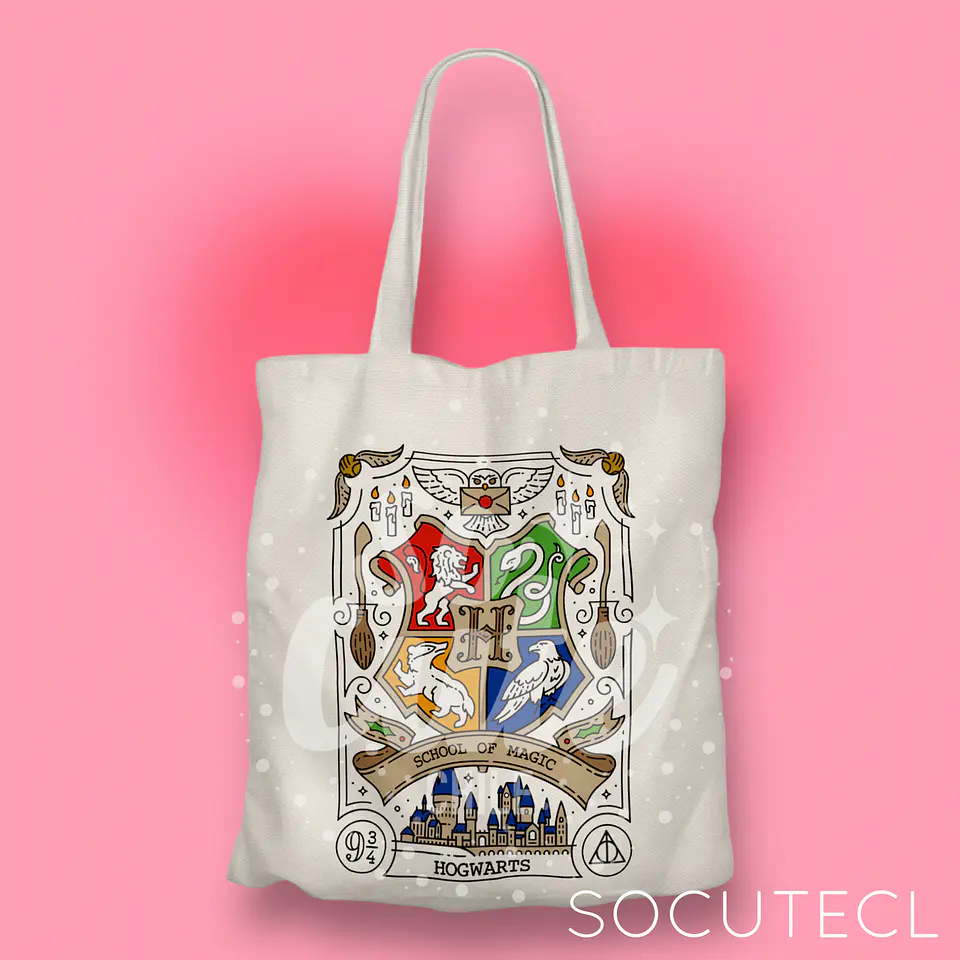 TOTE BAG CASAS HOGWARTS 1