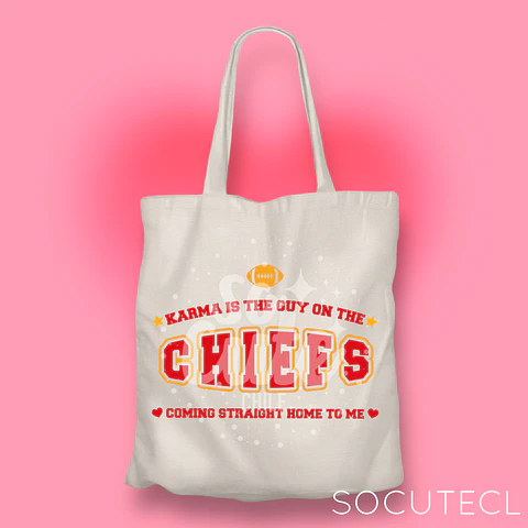 TOTE BAG TAYLOR SWIFT KARMA IS THE GUY ON THE CHIEFS