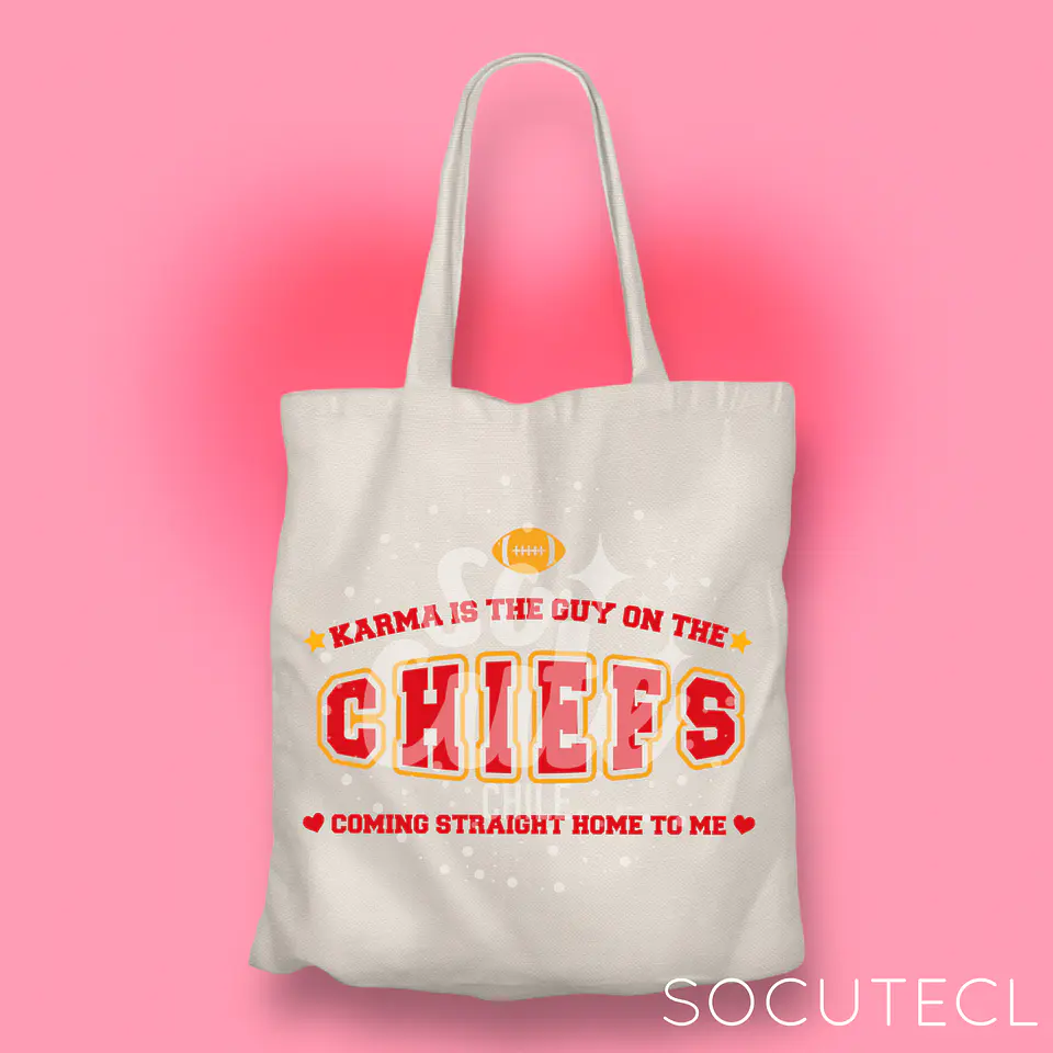 TOTE BAG TAYLOR SWIFT KARMA IS THE GUY ON THE CHIEFS 1